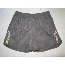 Yj-3015 Hommes Noir Doublé Microfibre Short Sports Running Leisure Pants